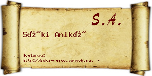 Sóki Anikó névjegykártya